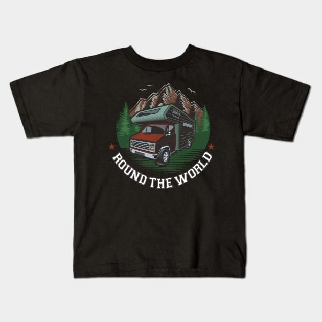 ROUND THE WORLD Kids T-Shirt by Diannas